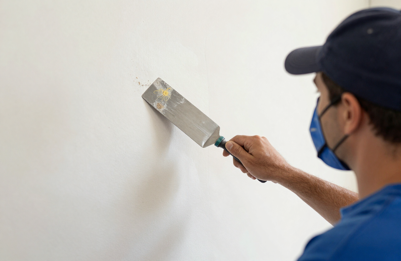 Handyman repairing drywall in Tampa FL
